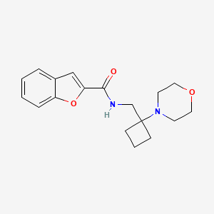 molecular formula C18H22N2O3 B2945646 N-{[1-(morpholin-4-yl)cyclobutyl]methyl}-1-benzofuran-2-carboxamide CAS No. 2380141-21-7