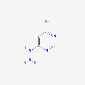 molecular formula C4H5BrN4 B2945651 4-Bromo-6-hydrazinylpyrimidine CAS No. 1602555-54-3