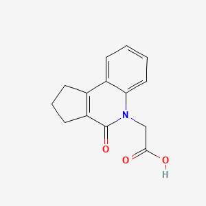 molecular formula C14H13NO3 B2945656 (4-oxo-1,2,3,4-tetrahydro-5H-cyclopenta[c]quinolin-5-yl)acetic acid CAS No. 727675-85-6