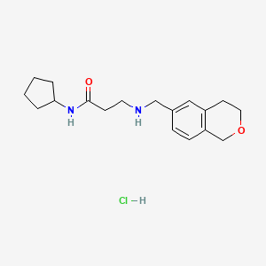 B2945663 N-Cyclopentyl-3-(3,4-dihydro-1H-isochromen-6-ylmethylamino)propanamide;hydrochloride CAS No. 2418716-62-6