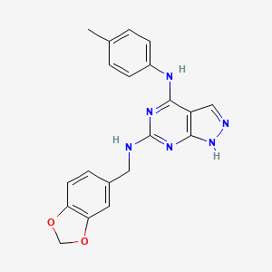molecular formula C20H18N6O2 B2945667 N6-(benzo[d][1,3]dioxol-5-ylmethyl)-N4-(p-tolyl)-1H-pyrazolo[3,4-d]pyrimidine-4,6-diamine CAS No. 1105223-87-7