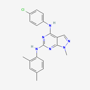 molecular formula C20H19ClN6 B2945678 N4-(4-chlorophenyl)-N6-(2,4-dimethylphenyl)-1-methyl-1H-pyrazolo[3,4-d]pyrimidine-4,6-diamine CAS No. 896004-65-2