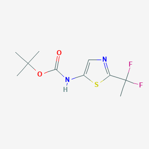 molecular formula C10H14F2N2O2S B2945708 tert-butylN-[2-(1,1-difluoroethyl)-1,3-thiazol-5-yl]carbamate CAS No. 2567496-84-6