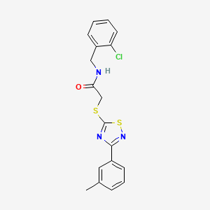 molecular formula C18H16ClN3OS2 B2945709 N-(2-chlorobenzyl)-2-((3-(m-tolyl)-1,2,4-thiadiazol-5-yl)thio)acetamide CAS No. 864918-18-3