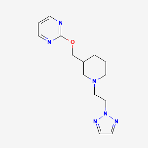 molecular formula C14H20N6O B2945717 2-({1-[2-(2H-1,2,3-triazol-2-yl)ethyl]piperidin-3-yl}methoxy)pyrimidine CAS No. 2380070-43-7