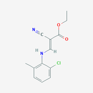 molecular formula C13H13ClN2O2 B2945722 ethyl (2E)-3-[(2-chloro-6-methylphenyl)amino]-2-cyanoprop-2-enoate CAS No. 1026046-70-7