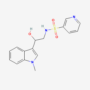 molecular formula C16H17N3O3S B2945801 N-(2-hydroxy-2-(1-methyl-1H-indol-3-yl)ethyl)pyridine-3-sulfonamide CAS No. 1448131-27-8