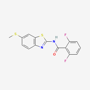 molecular formula C15H10F2N2OS2 B2945819 2,6-difluoro-N-(6-(methylthio)benzo[d]thiazol-2-yl)benzamide CAS No. 922626-79-7