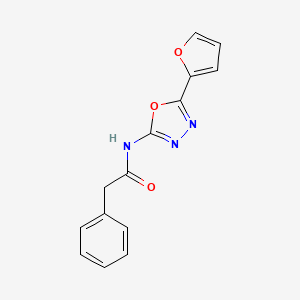 molecular formula C14H11N3O3 B2945820 N-[5-(furan-2-yl)-1,3,4-oxadiazol-2-yl]-2-phenylacetamide CAS No. 851095-57-3