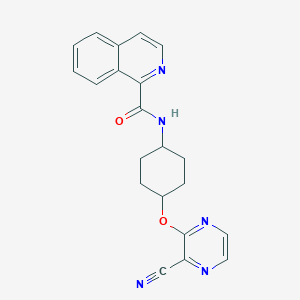 molecular formula C21H19N5O2 B2945822 N-((1r,4r)-4-((3-cyanopyrazin-2-yl)oxy)cyclohexyl)isoquinoline-1-carboxamide CAS No. 2034451-88-0