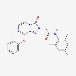 molecular formula C23H23N5O3 B2945862 2-[8-(2-methylphenoxy)-3-oxo-2H,3H-[1,2,4]triazolo[4,3-a]pyrazin-2-yl]-N-(2,4,6-trimethylphenyl)acetamide CAS No. 1251619-19-8
