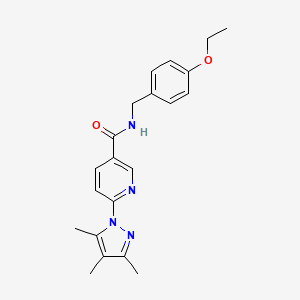 molecular formula C21H24N4O2 B2945878 N-(4-ethoxybenzyl)-6-(3,4,5-trimethyl-1H-pyrazol-1-yl)nicotinamide CAS No. 1251552-34-7