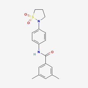 molecular formula C18H20N2O3S B2945881 N-(4-(1,1-dioxidoisothiazolidin-2-yl)phenyl)-3,5-dimethylbenzamide CAS No. 941885-81-0