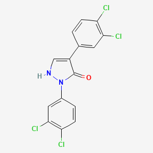 molecular formula C15H8Cl4N2O B2945886 2,4-bis(3,4-dichlorophenyl)-1,2-dihydro-3H-pyrazol-3-one CAS No. 400088-64-4