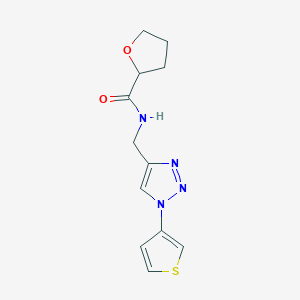 molecular formula C12H14N4O2S B2945918 N-{[1-(thiophen-3-yl)-1H-1,2,3-triazol-4-yl]methyl}oxolane-2-carboxamide CAS No. 2034312-35-9