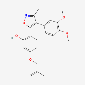 molecular formula C22H23NO5 B2945922 2-[4-(3,4-dimethoxyphenyl)-3-methyl-1,2-oxazol-5-yl]-5-[(2-methylprop-2-en-1-yl)oxy]phenol CAS No. 904005-40-9