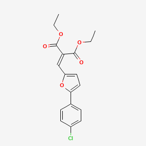 molecular formula C18H17ClO5 B2945929 Diethyl 2-((5-(4-chlorophenyl)furan-2-yl)methylene)malonate CAS No. 75369-57-2