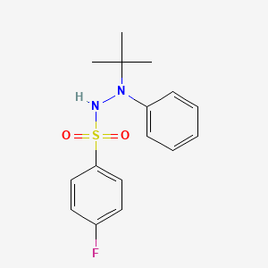 molecular formula C16H19FN2O2S B2945952 N'-(tert-butyl)-4-fluoro-N'-phenylbenzenesulfonohydrazide CAS No. 866154-21-4