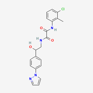 molecular formula C20H19ClN4O3 B2945981 N-(3-chloro-2-methylphenyl)-N'-{2-hydroxy-2-[4-(1H-pyrazol-1-yl)phenyl]ethyl}ethanediamide CAS No. 2415634-93-2