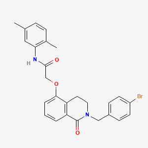 molecular formula C26H25BrN2O3 B2945993 2-({2-[(4-bromophenyl)methyl]-1-oxo-1,2,3,4-tetrahydroisoquinolin-5-yl}oxy)-N-(2,5-dimethylphenyl)acetamide CAS No. 850904-37-9