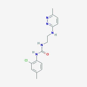 molecular formula C15H18ClN5O B2946009 1-(2-Chloro-4-methylphenyl)-3-(2-((6-methylpyridazin-3-yl)amino)ethyl)urea CAS No. 1173041-97-8