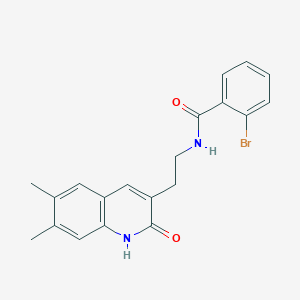 molecular formula C20H19BrN2O2 B2946014 2-bromo-N-(2-(6,7-dimethyl-2-oxo-1,2-dihydroquinolin-3-yl)ethyl)benzamide CAS No. 851402-97-6