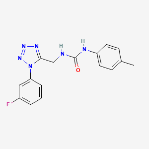 molecular formula C16H15FN6O B2946015 1-((1-(3-fluorophenyl)-1H-tetrazol-5-yl)methyl)-3-(p-tolyl)urea CAS No. 920419-68-7