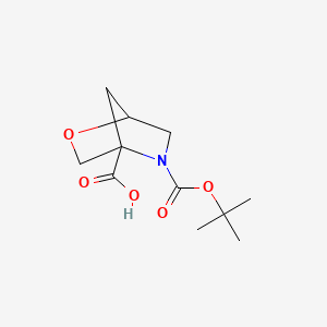 molecular formula C11H17NO5 B2946016 5-[(tert-Butoxy)carbonyl]-2-oxa-5-azabicyclo[2.2.1]heptane-4-carboxylic acid CAS No. 1934363-79-7