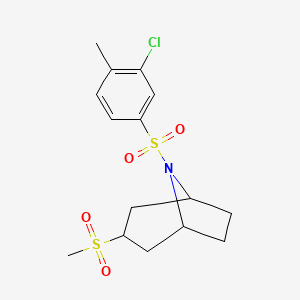 molecular formula C15H20ClNO4S2 B2946030 (1R,5S)-8-((3-chloro-4-methylphenyl)sulfonyl)-3-(methylsulfonyl)-8-azabicyclo[3.2.1]octane CAS No. 1705667-35-1