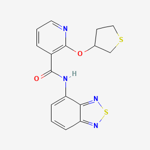 molecular formula C16H14N4O2S2 B2946056 N-(2,1,3-benzothiadiazol-4-yl)-2-(thiolan-3-yloxy)pyridine-3-carboxamide CAS No. 2034430-47-0