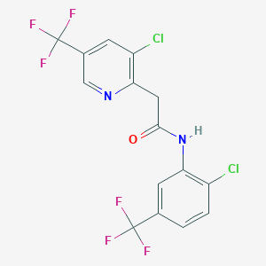 molecular formula C15H8Cl2F6N2O B2946109 N-[2-chloro-5-(trifluoromethyl)phenyl]-2-[3-chloro-5-(trifluoromethyl)pyridin-2-yl]acetamide CAS No. 477890-21-4