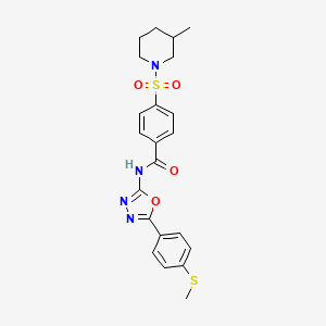 molecular formula C22H24N4O4S2 B2946148 4-((3-methylpiperidin-1-yl)sulfonyl)-N-(5-(4-(methylthio)phenyl)-1,3,4-oxadiazol-2-yl)benzamide CAS No. 886918-64-5