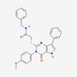 molecular formula C28H24N4O3S B2946151 N-benzyl-2-((3-(4-methoxyphenyl)-4-oxo-7-phenyl-4,5-dihydro-3H-pyrrolo[3,2-d]pyrimidin-2-yl)thio)acetamide CAS No. 2034480-95-8