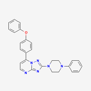 molecular formula C27H24N6O B2946159 7-(4-Phenoxyphenyl)-2-(4-phenylpiperazino)[1,2,4]triazolo[1,5-a]pyrimidine CAS No. 338403-75-1