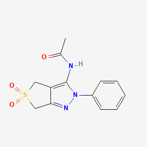 molecular formula C13H13N3O3S B2946267 N-(5,5-dioxo-2-phenyl-4,6-dihydrothieno[3,4-c]pyrazol-3-yl)acetamide CAS No. 214542-64-0