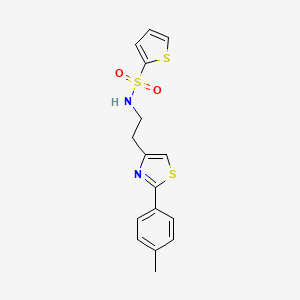 molecular formula C16H16N2O2S3 B2946274 N-(2-(2-(p-tolyl)thiazol-4-yl)ethyl)thiophene-2-sulfonamide CAS No. 896603-87-5