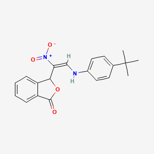 molecular formula C20H20N2O4 B2946277 3-[(E)-2-[(4-tert-butylphenyl)amino]-1-nitroethenyl]-1,3-dihydro-2-benzofuran-1-one CAS No. 339023-62-0
