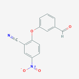 molecular formula C14H8N2O4 B2946287 2-(3-Formylphenoxy)-5-nitrobenzonitrile CAS No. 1287011-17-9