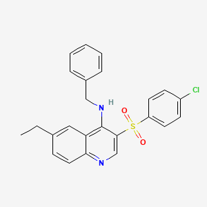 molecular formula C24H21ClN2O2S B2946302 N-BENZYL-3-(4-CHLOROBENZENESULFONYL)-6-ETHYLQUINOLIN-4-AMINE CAS No. 895640-16-1