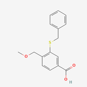 molecular formula C16H16O3S B2946322 3-(Benzylsulfanyl)-4-(methoxymethyl)benzoic acid CAS No. 1461707-25-4