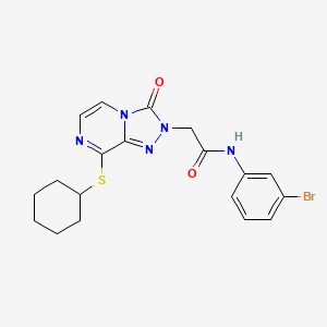 molecular formula C19H20BrN5O2S B2946334 N-(3-bromophenyl)-2-[8-(cyclohexylsulfanyl)-3-oxo-2H,3H-[1,2,4]triazolo[4,3-a]pyrazin-2-yl]acetamide CAS No. 1251697-57-0