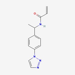 molecular formula C13H14N4O B2946338 N-{1-[4-(1H-1,2,3-triazol-1-yl)phenyl]ethyl}prop-2-enamide CAS No. 2411199-90-9