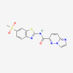 molecular formula C15H11N5O3S2 B2946382 N-(6-methanesulfonyl-1,3-benzothiazol-2-yl)imidazo[1,2-b]pyridazine-6-carboxamide CAS No. 2415464-21-8