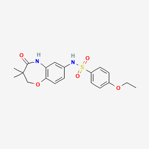 molecular formula C19H22N2O5S B2946388 N-(3,3-dimethyl-4-oxo-2,3,4,5-tetrahydrobenzo[b][1,4]oxazepin-7-yl)-4-ethoxybenzenesulfonamide CAS No. 922133-47-9