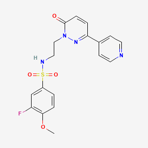 molecular formula C18H17FN4O4S B2946405 3-fluoro-4-methoxy-N-(2-(6-oxo-3-(pyridin-4-yl)pyridazin-1(6H)-yl)ethyl)benzenesulfonamide CAS No. 1021108-61-1