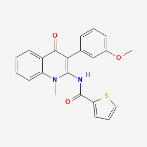 molecular formula C22H18N2O3S B2946420 N-[3-(3-methoxyphenyl)-1-methyl-4-oxo-1,4-dihydroquinolin-2-yl]thiophene-2-carboxamide CAS No. 883965-78-4