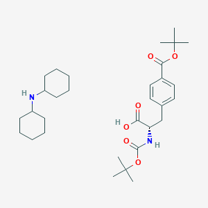 molecular formula C31H50N2O6 B2946438 N-cyclohexylcyclohexanamine;(2S)-2-[(2-methylpropan-2-yl)oxycarbonylamino]-3-[4-[(2-methylpropan-2-yl)oxycarbonyl]phenyl]propanoic acid CAS No. 214750-69-3; 250611-06-4