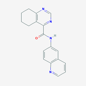 molecular formula C18H16N4O B2946446 N-(quinolin-6-yl)-5,6,7,8-tetrahydroquinazoline-4-carboxamide CAS No. 2415470-83-4