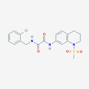 molecular formula C19H20ClN3O4S B2946454 N1-(2-chlorobenzyl)-N2-(1-(methylsulfonyl)-1,2,3,4-tetrahydroquinolin-7-yl)oxalamide CAS No. 941940-37-0