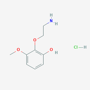molecular formula C9H14ClNO3 B2946508 2-(2-aminoethoxy)-3-methoxyphenol hydrochloride CAS No. 2413904-42-2